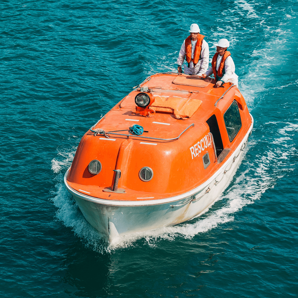 Bote em operação no mar